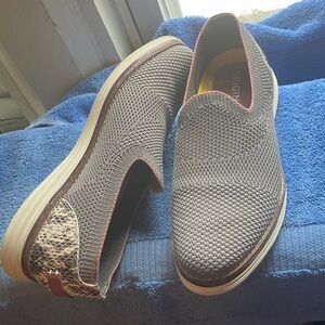 Cole Haan Gray and Brown Slip-On Men's Loafers